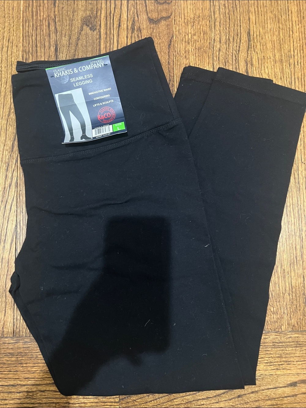 K & Co black tummy control leggings